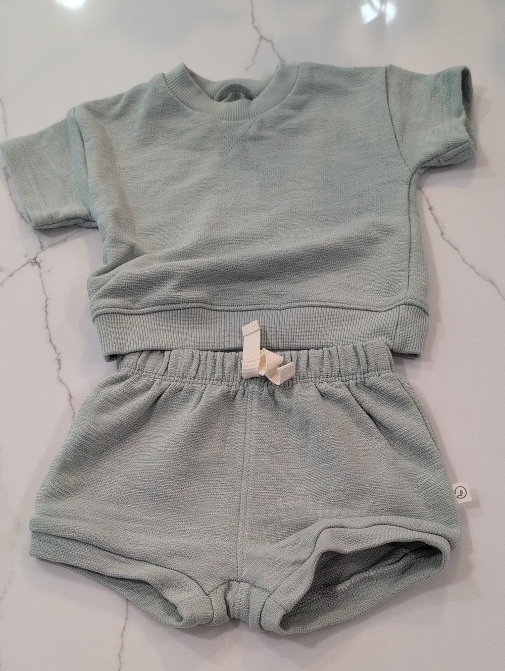 Infant 3m Two-Piece Short Sleeve Top & Shorts Set - Sage Green